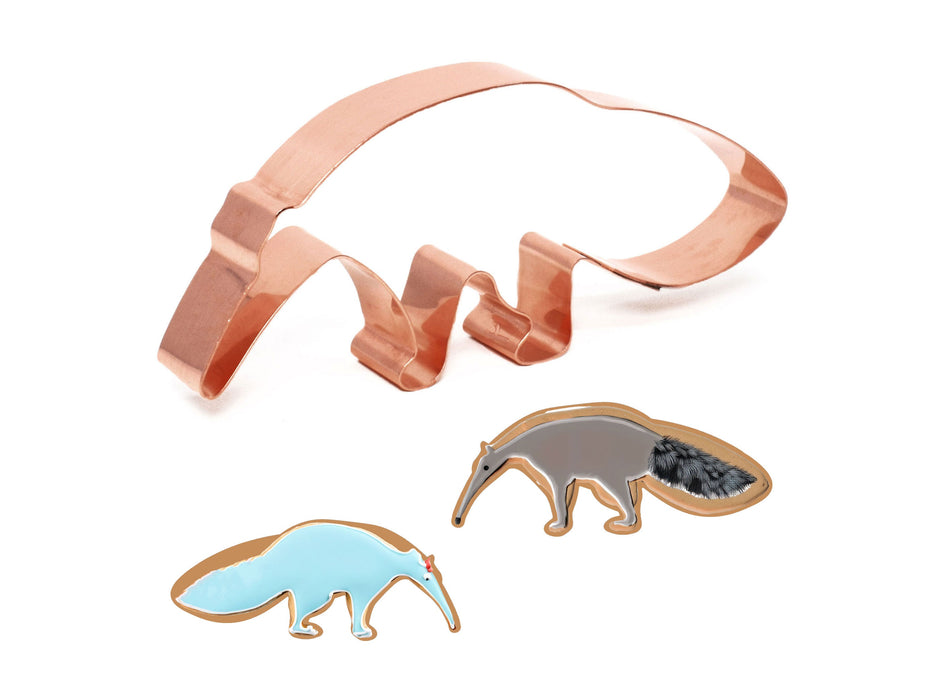 Giant Anteater Zoo Mammals Animal Cookie Cutter 5.25 X 2.25 inches - Handcrafted Copper Cookie Cutter by The Fussy Pup