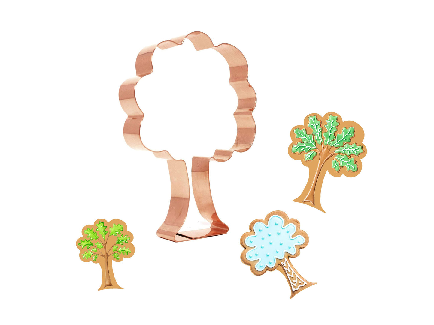 Oak Tree Copper Cookie Cutter 5 x 3.75 inches -  Handcrafted Cutter by The Fussy Pup