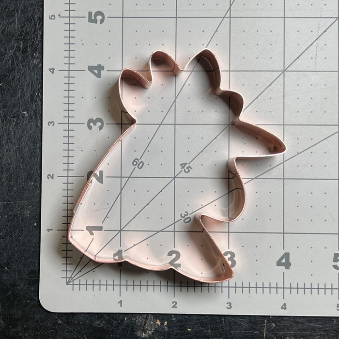 Farm Chicken Head Metal Cookie Cutter 4 X 4.25 inches - Handcrafted Copper Cookie Cutter by The Fussy Pup