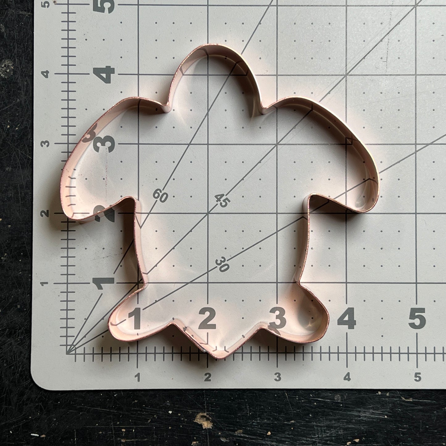 Chunky Green Sea Turtle Cookie Cutter 4.25 x 4.25 inches, Handcrafted Copper by The Fussy Pup