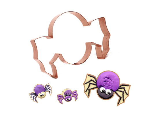 Chunky Spider Halloween Cookie Cutter, 5 x 3.25 inches, Handcrafted Copper by The Fussy Pup