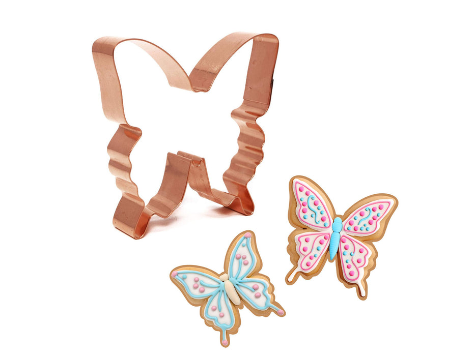 Swallowtail Butterfly Cookie Cutter 3.25 X 3.5 inches, Handcrafted Copper by The Fussy Pup