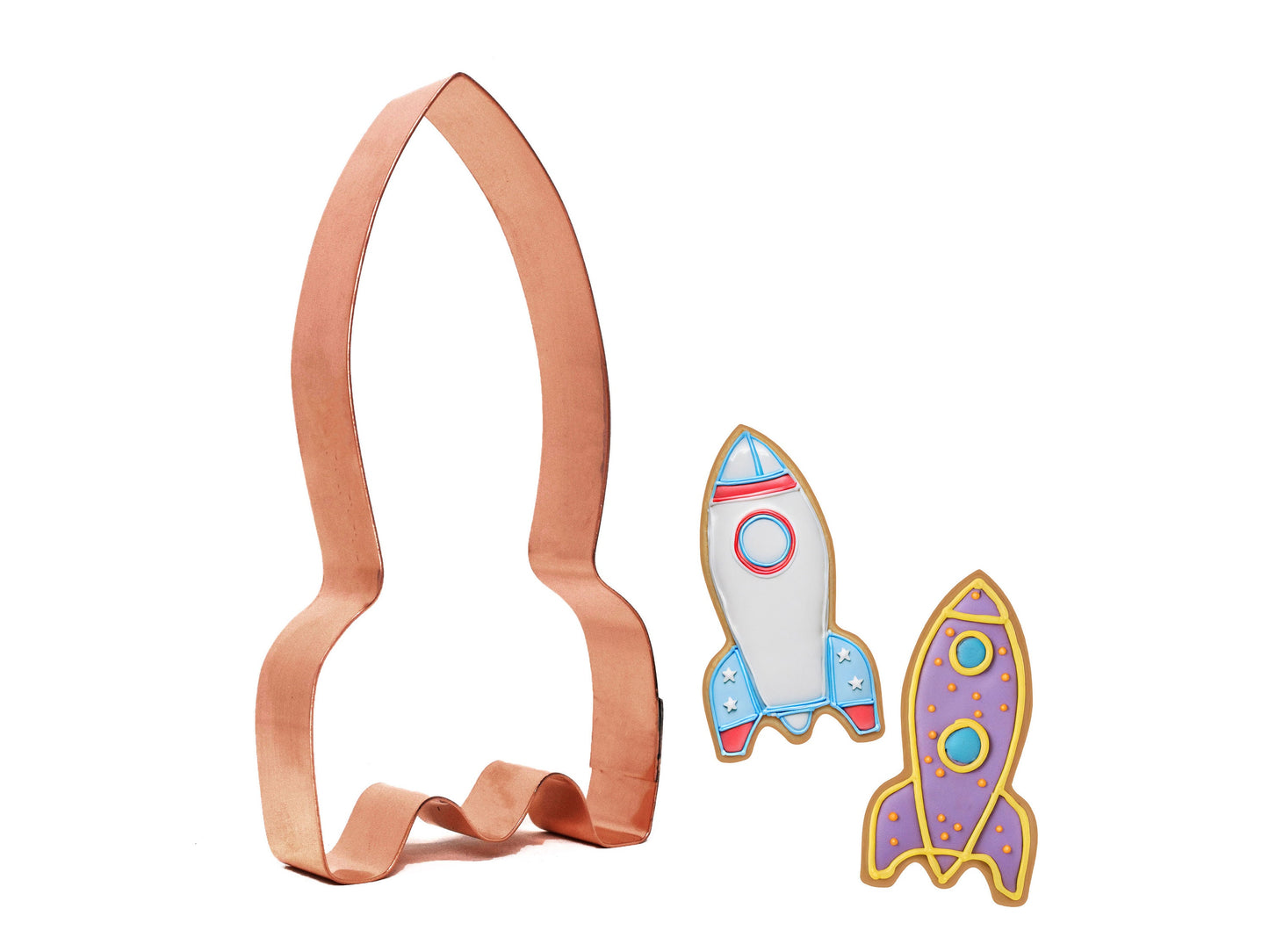 Simple Rocket Ship Cookie Cutter 5 X 2.75 inches - Handcrafted Copper by The Fussy Pup