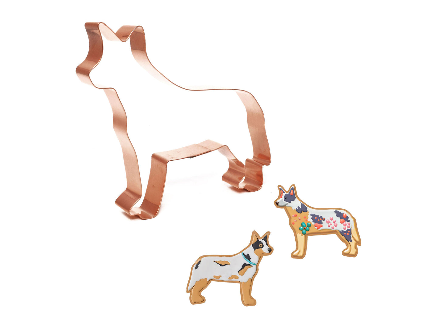 Australian Cattle Dog Cookie Cutter  5 X 4.25 inches - Handcrafted Copper by The Fussy Pup