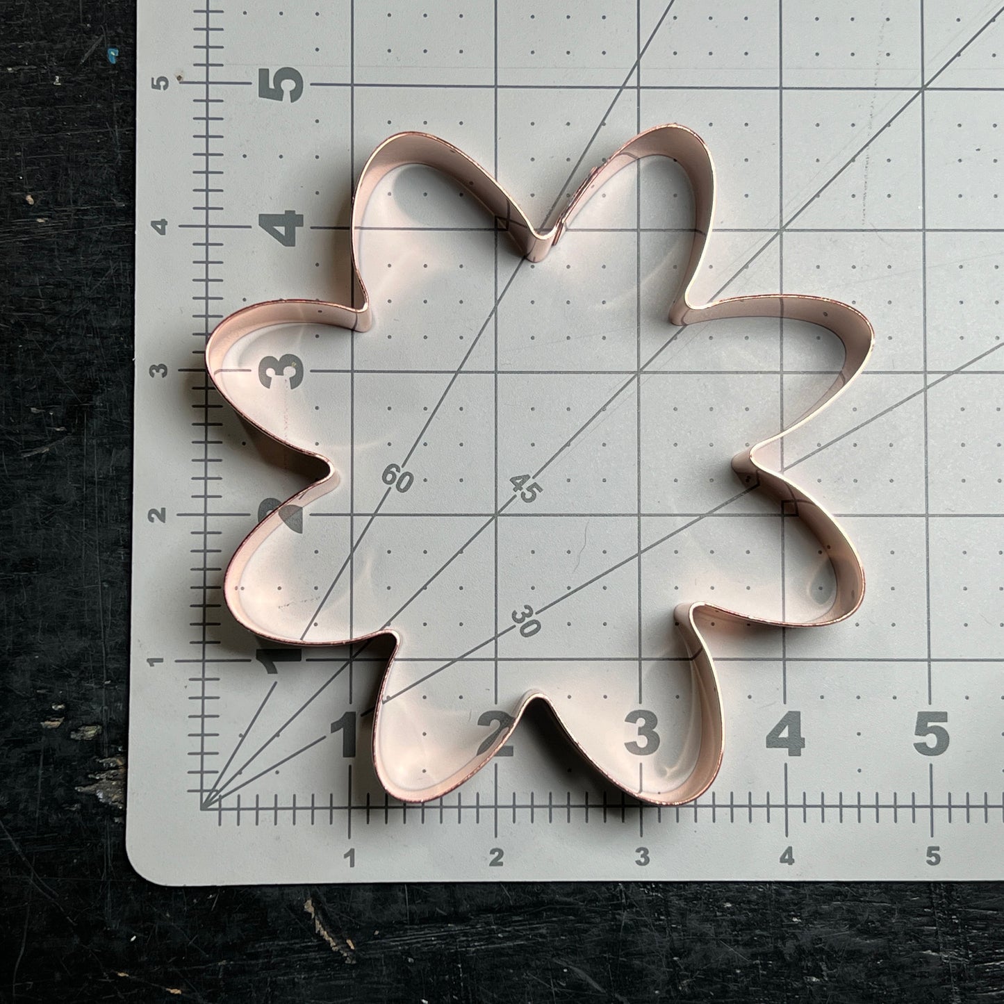 4.5 inch Simple Daisy / Sunflower Flower Cookie Cutter ~ Handcrafted Copper  by The Fussy Pup