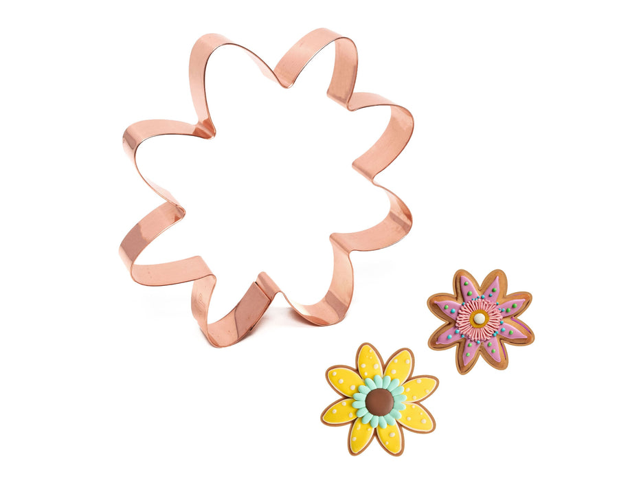 4.5 inch Simple Daisy / Sunflower Flower Cookie Cutter ~ Handcrafted Copper  by The Fussy Pup