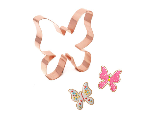 3.5 Inch Tall Pretty Butterfly Cookie Cutter - Handcrafted Copper by The Fussy Pup