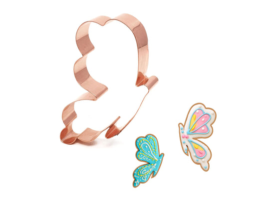 Flying Butterfly Cookie Cutter 4.75 x 2.5 inches - Handcrafted Copper by The Fussy Pup