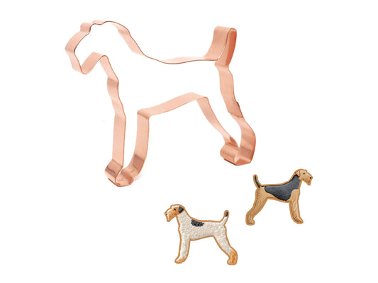 Airedale Terrier Dog Cookie Cutter, 4.25 x 4 inches, Handcrafted Copper by The Fussy Pup