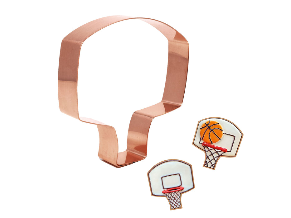 Basketball Goal Cookie Cutter, 3.25 x 3.5 inches, Handcrafted Copper by the Fussy Pup