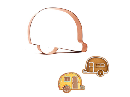 Simple Teardrop Camper Trailer Cookie Cutter 4.25 X 3.25 inches - Handcrafted Copper by The Fussy Pup