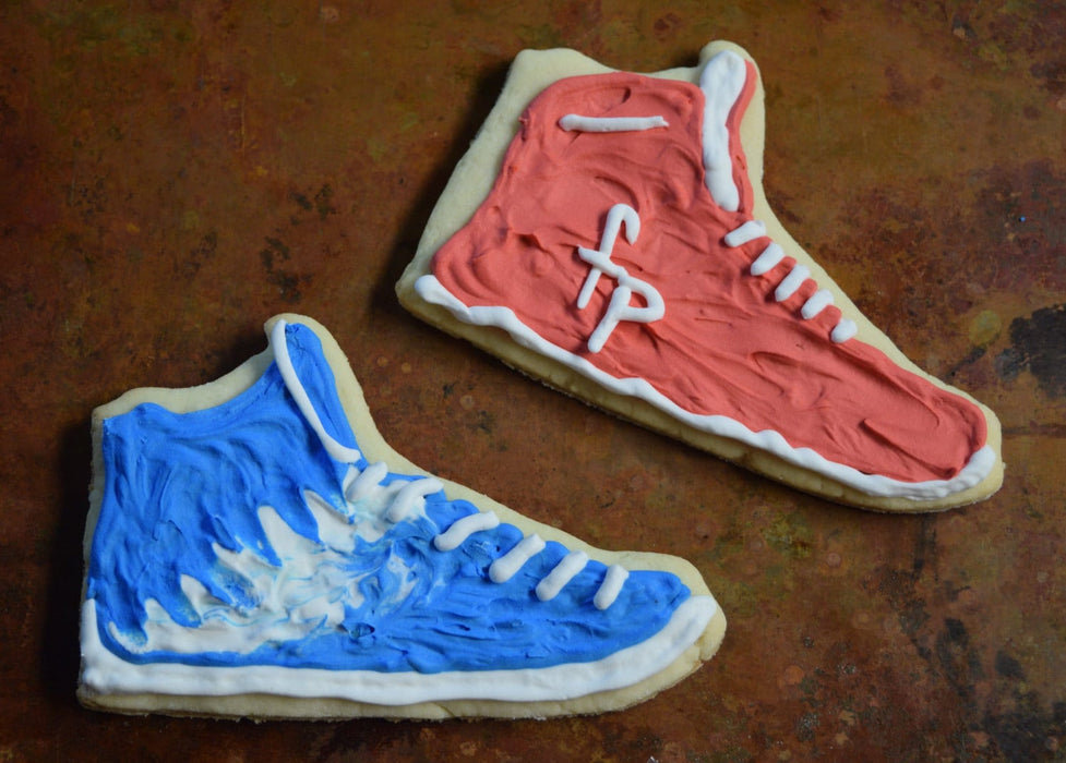 Sneaker / Running Shoe Metal Cookie Cutter 4.75 X 3 inches - Handcrafted Copper Cookie Cutter by The Fussy Pup