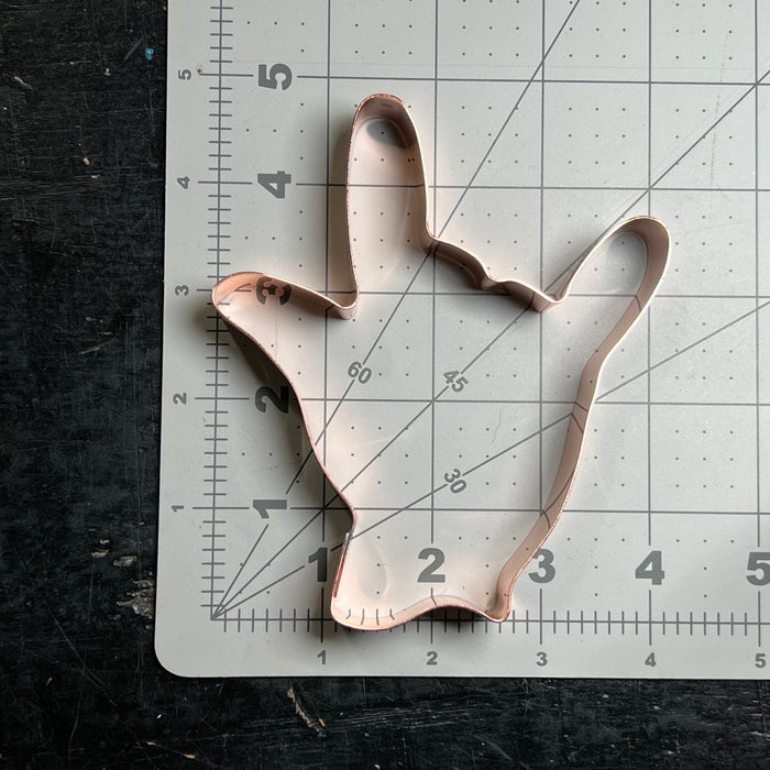 I Love You American Sign Language Hand Cookie Cutter, 4 x 4.75 inches, Handcrafted Copper by The Fussy Pup