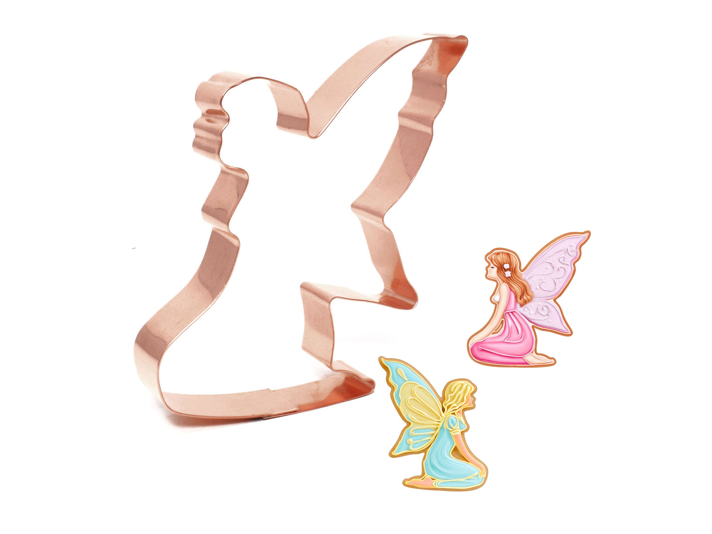 Kneeling Garden Fairy / Angel Metal Cookie Cutter 3 X 4.5 inches