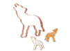 Large Howling Timber Wolf Copper Cookie Cutter, 5.5 x 6 inches - made in the usa