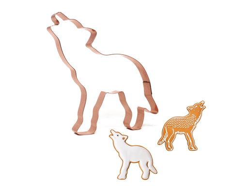 Large Howling Timber Wolf Copper Cookie Cutter, 5.5 x 6 inches - made in the usa
