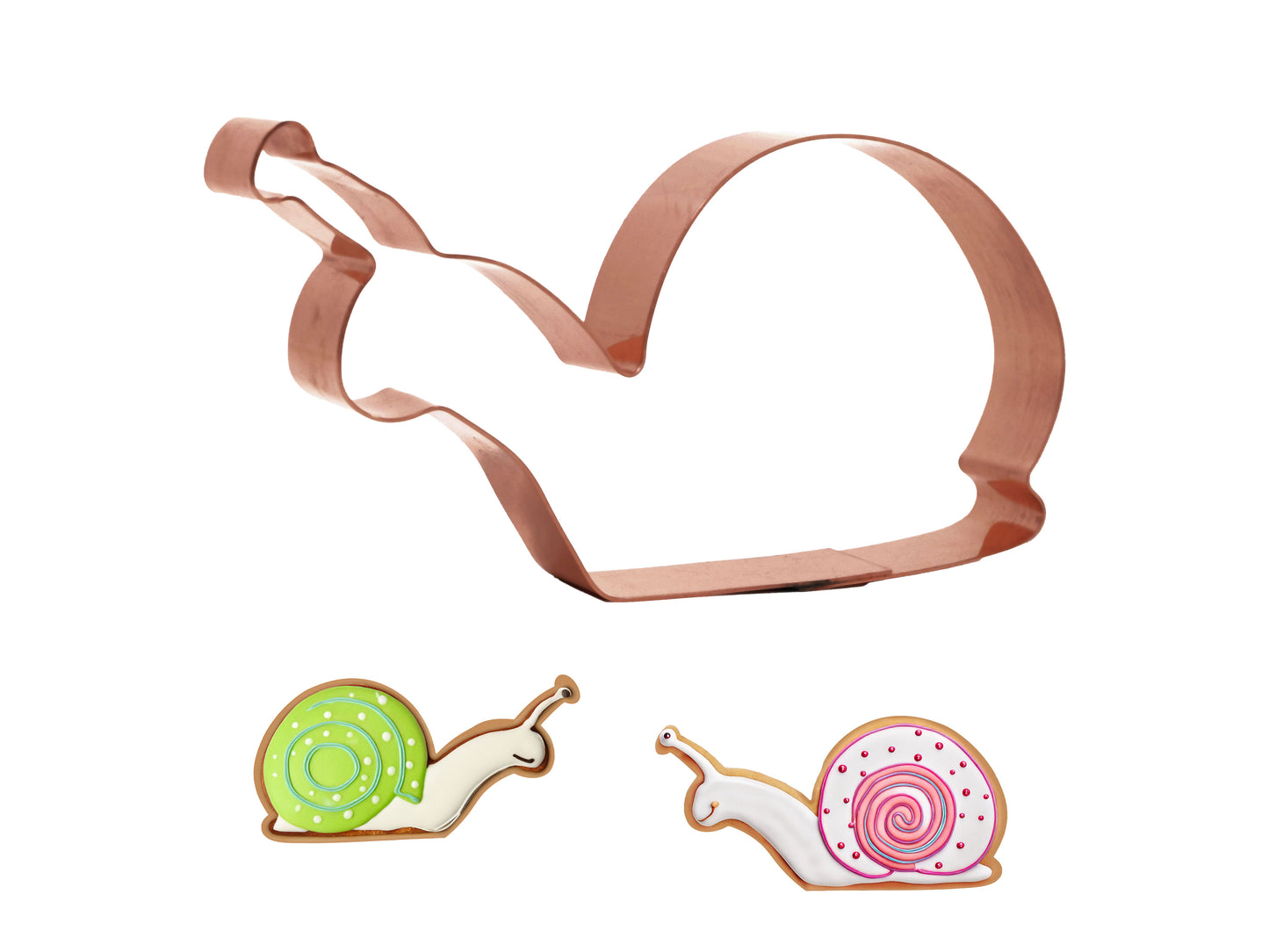 5 X 2.5 inch Garden Snail Cookie Cutter, Handcrafted Copper by The Fussy Pup