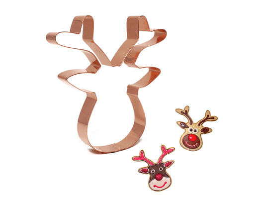 Large 5 Inch Santa's Reindeer Face Christmas Cookie Cutter