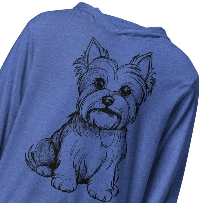 Yorkshire Terrier Hooded T-Shirt – Lightweight Long-Sleeve Dog Lover Hoodie, Yorkie Gift