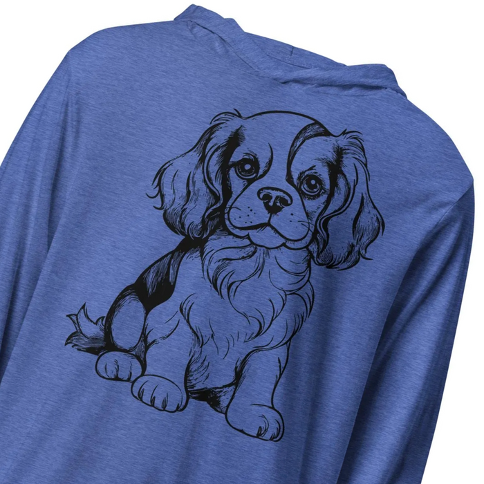 Cavalier King Charles Spaniel Hooded T-Shirt – Lightweight Long-Sleeve Dog Lover Hoodie, Cavalier Gift