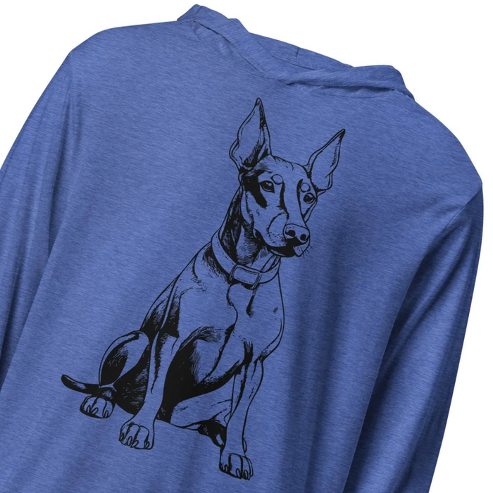 Doberman Pinscher Hooded T-Shirt – Lightweight Long-Sleeve Dog Lover Hoodie, Doberman Gift