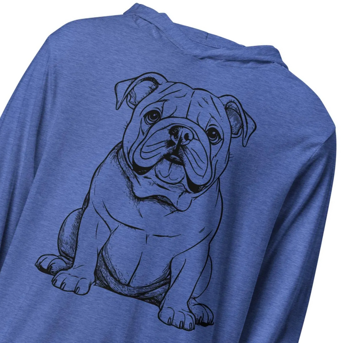 Bulldog Hooded T-Shirt – Lightweight Long-Sleeve Dog Lover Hoodie, Bulldog Gift