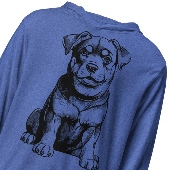 Rottweiler Hooded T-Shirt – Lightweight Long-Sleeve Dog Lover Hoodie, Rottie Gift