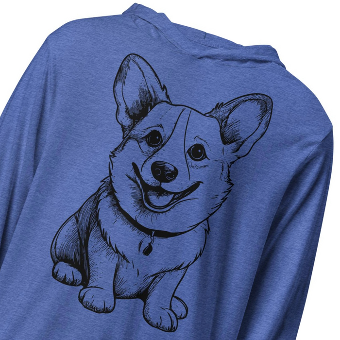 Pembroke Welsh Corgi Hooded T-Shirt – Lightweight Long-Sleeve Dog Lover Hoodie, Corgi Gift