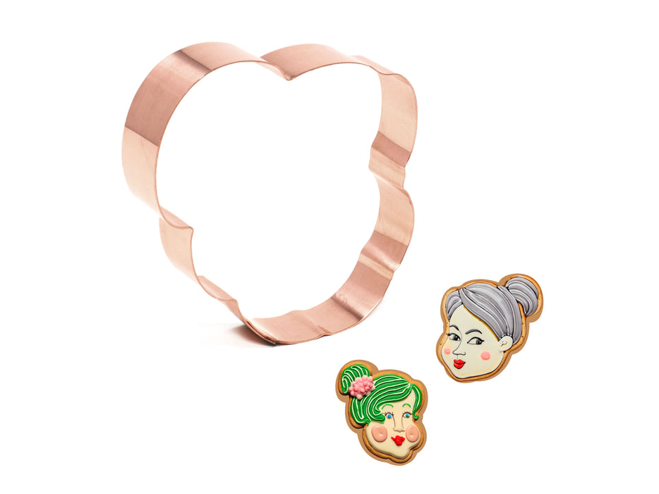 Cute Mrs. Claus Face Christmas Cookie Cutter, 4.5 x 3.5 inches