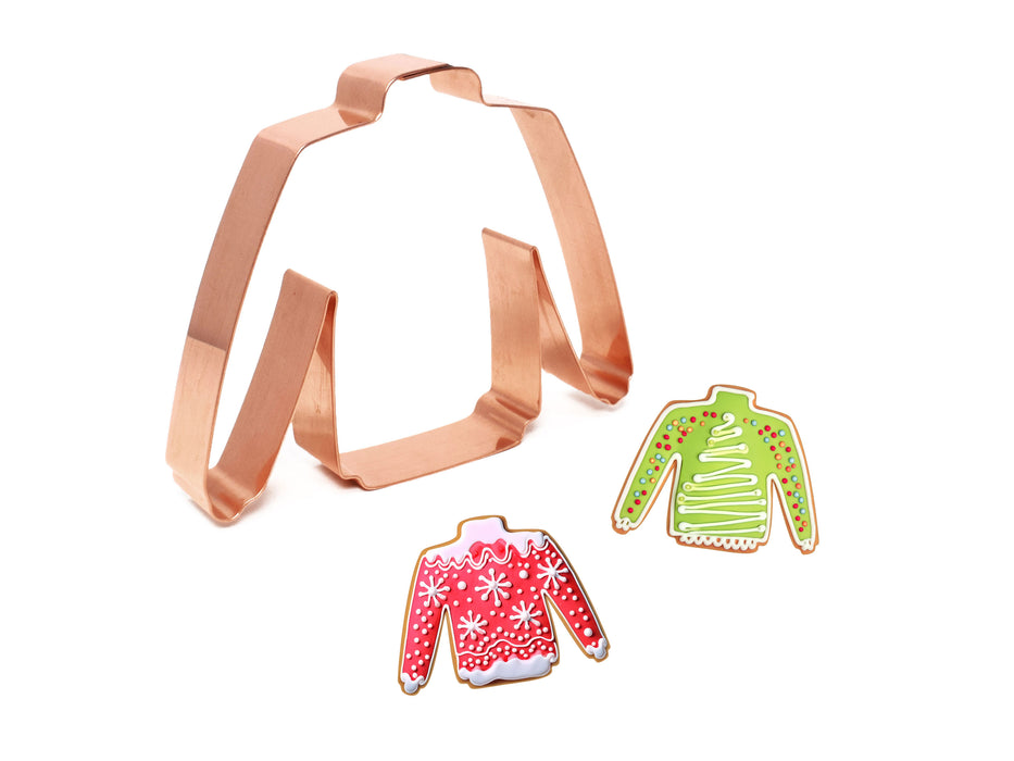 No. 5 Christmas Ugly Sweater Cookie Cutter, 4.5x3.5 inches