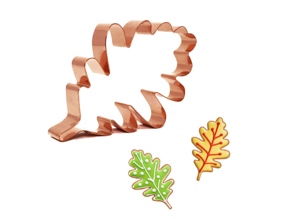 Oak Leaf Cookie Cutter, 3.75 x 5.25 inches, Handcrafted Copper