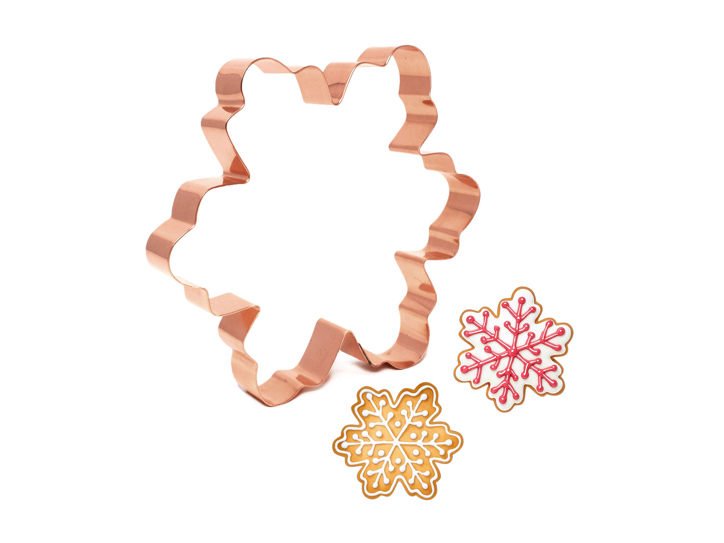 Large Copper Snowflake Cookie Cutter, 5 x 5.5 inches