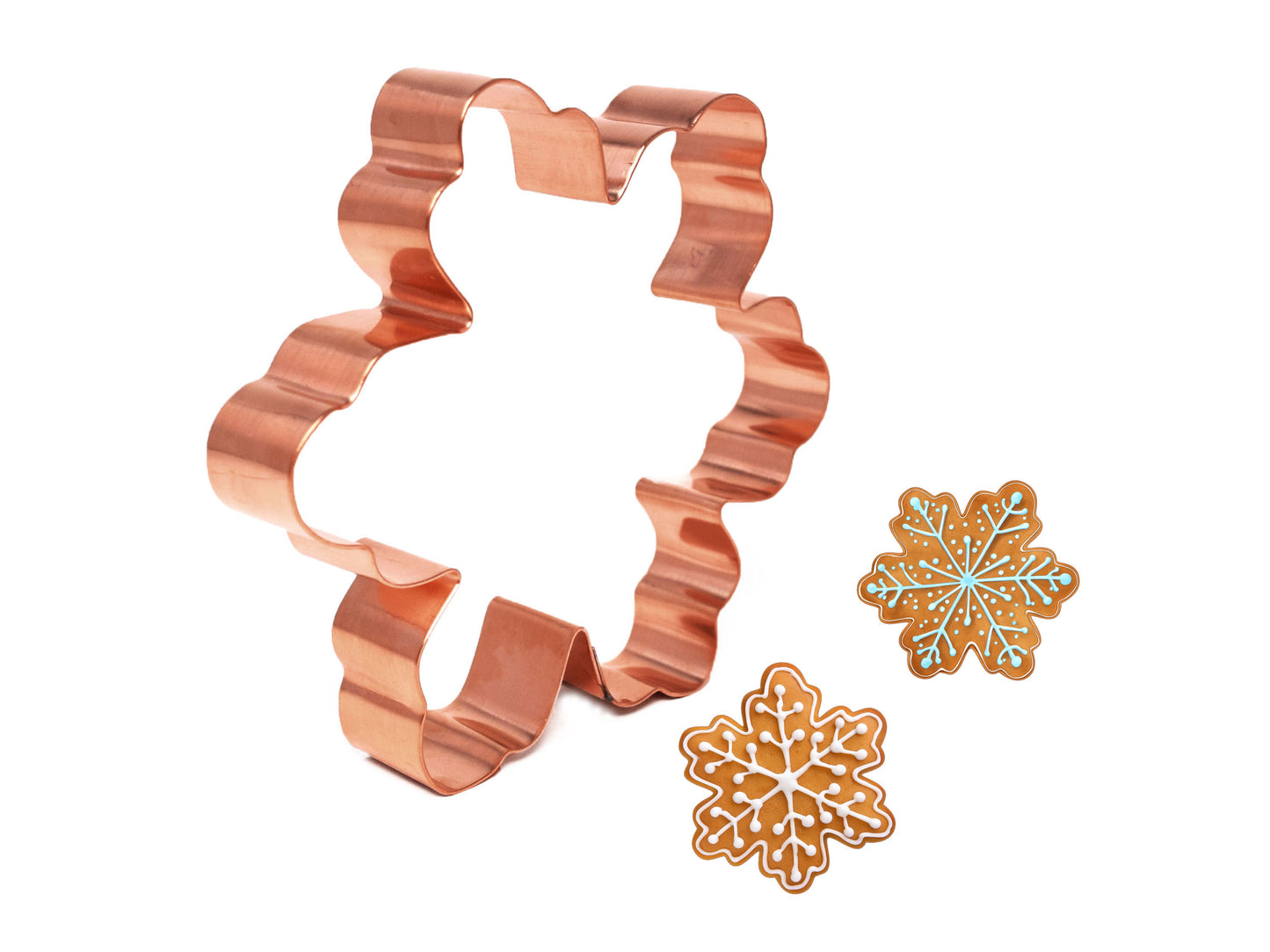 Copper Snowflake Cookie Cutter, 3.75 x 4.25 inches