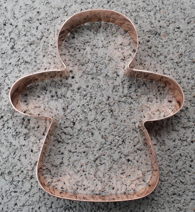 Gingerbread Girl Copper Christmas Cookie Cutter, 4x4.25 inches