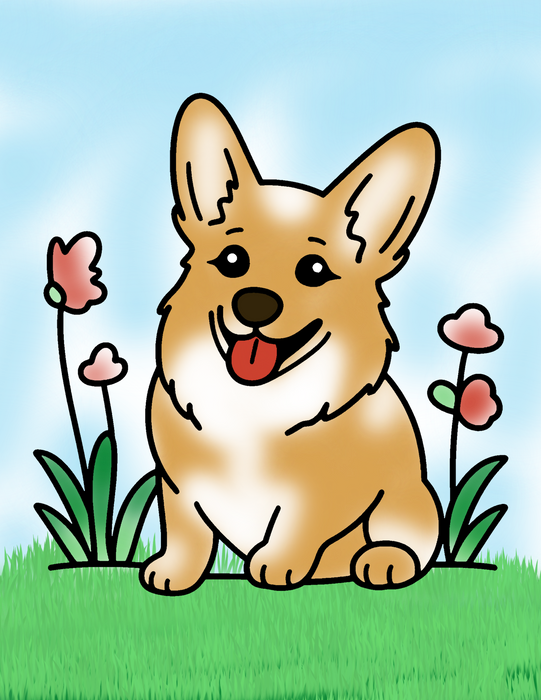 Free Pembroke Welsh Corgi Coloring Page – Downloadable PNG