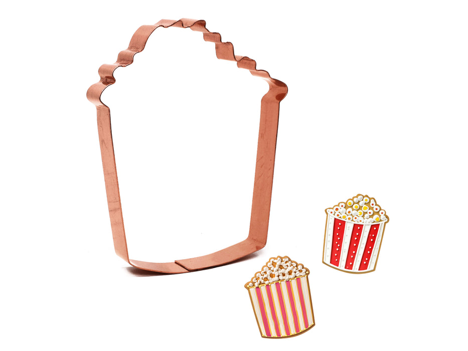 Tub of Popcorn Cookie Cutter, 4x5 inches