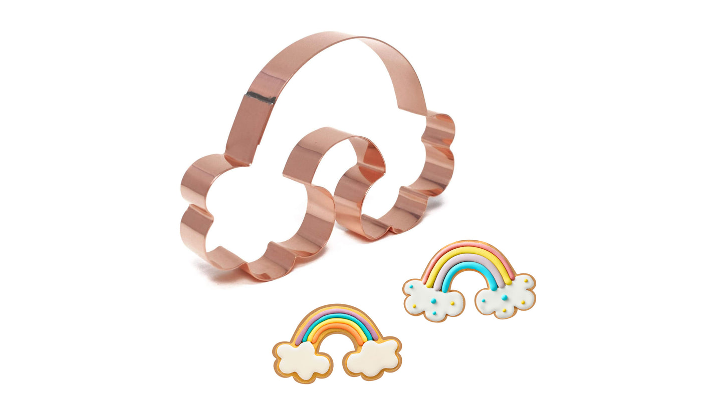 Rainbow with Clouds Cookie Cutter, 3.75x5.5 inches