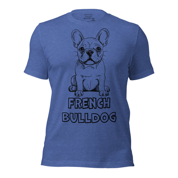 Sitting French Bulldog Sketch t-shirt - The Fussy Pup - 