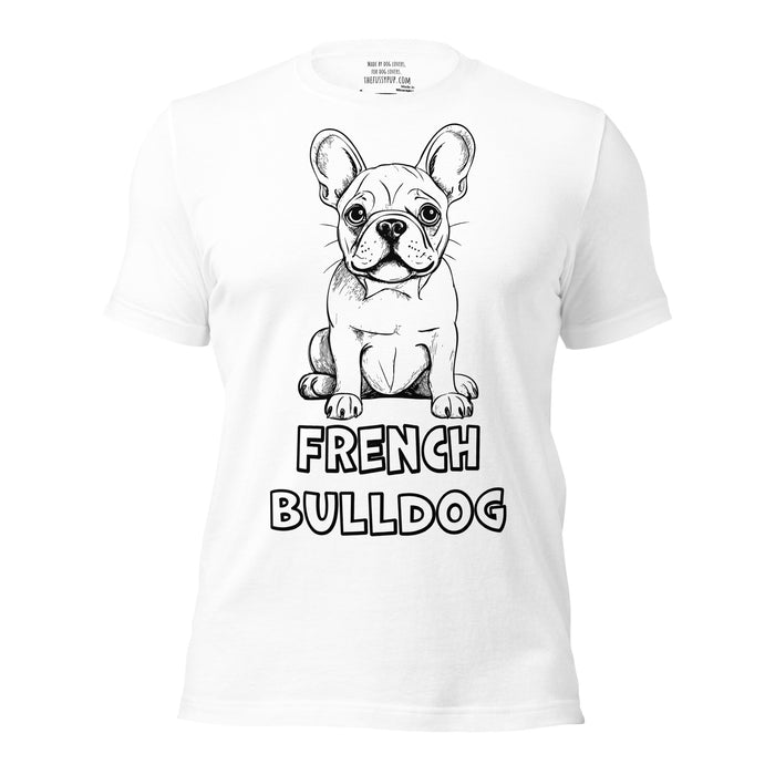 Sitting French Bulldog Sketch t-shirt - The Fussy Pup - 