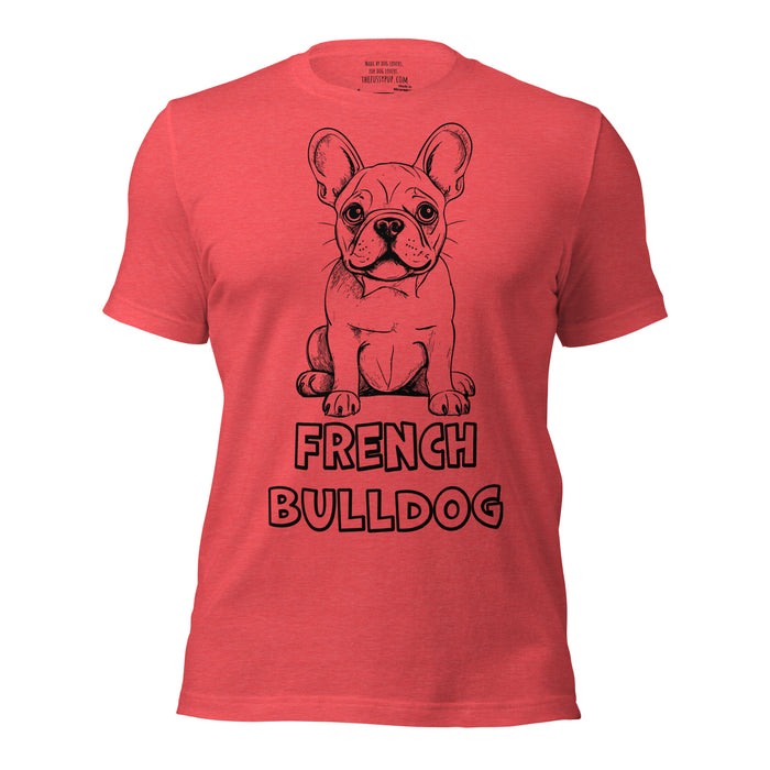 Sitting French Bulldog Sketch t-shirt - The Fussy Pup - 