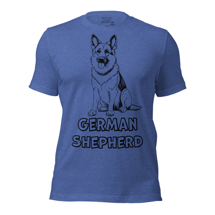 Sitting German Shepherd Sketch t-shirt - The Fussy Pup - 
