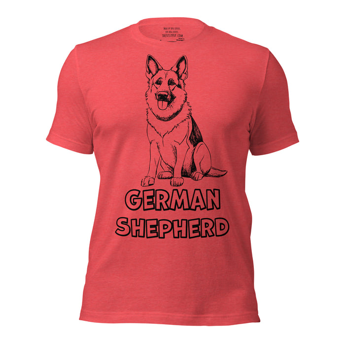 Sitting German Shepherd Sketch t-shirt - The Fussy Pup - 