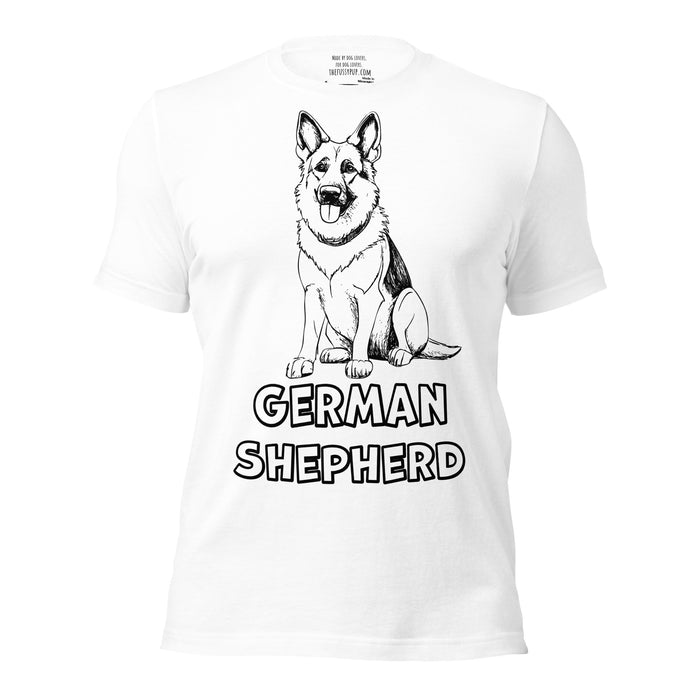 Sitting German Shepherd Sketch t-shirt - The Fussy Pup - 