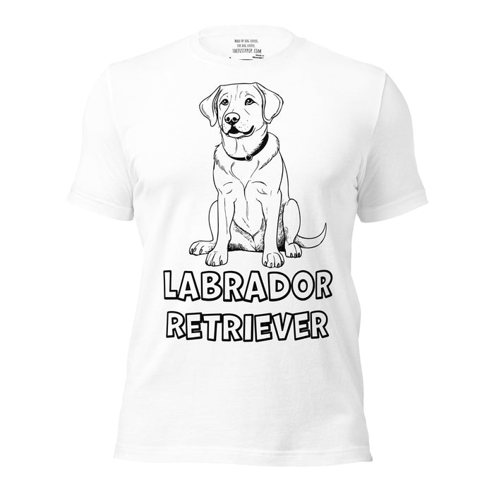Sitting Labrador Retriever Sketch t-shirt - The Fussy Pup - 
