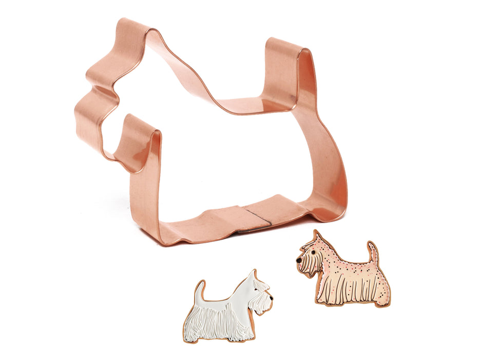 Small Scottish Terrier Copper Dog Breed Cookie Cutter, 2.5 x 3.25 inches