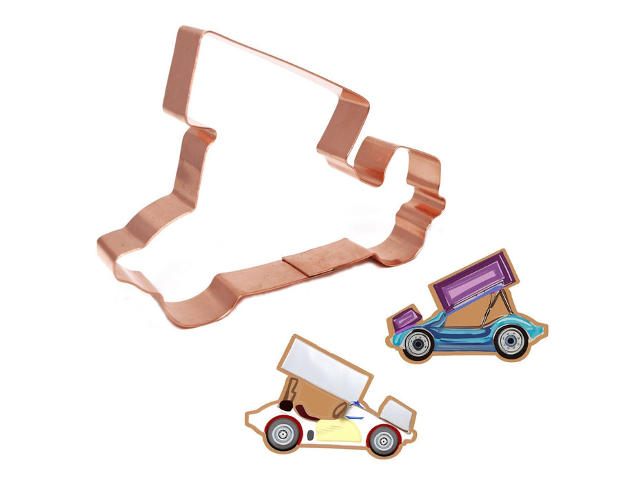 Sprint Car Cookie Cutter – Handcrafted Copper by The Fussy Pup - The Fussy Pup - Cookie Cutter