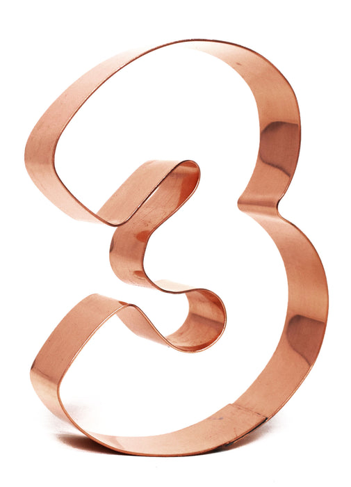 Copper Number Cookie Cutter – Handmade 4" Tall Baking Tool – Choose 0-9 for Cookies, Cakes, Crafts & Rustic Décor