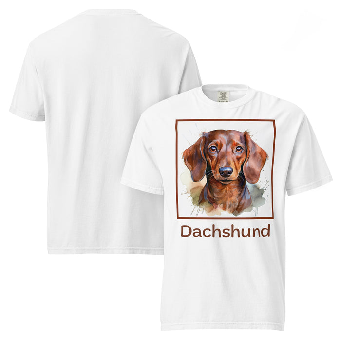 Dachshund T-Shirt – Mens Watercolor Art Design - The Fussy Pup - 