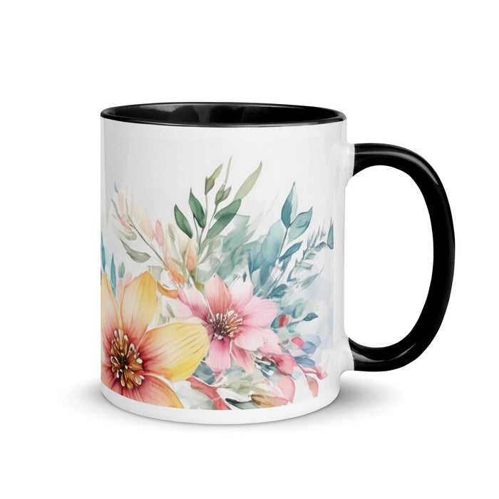 Boston Terrier Coffee Mug – Watercolor Floral Design - The Fussy Pup - 