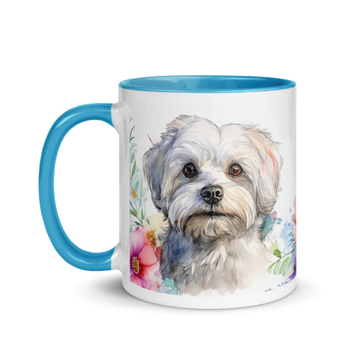 Maltese Floral Coffee Mug – Watercolor Dog Design - The Fussy Pup - 